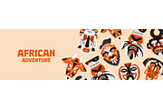 African tribal masks set, background, an Object Illustration by PaperTrident (Thumbnail 4 of 6)
