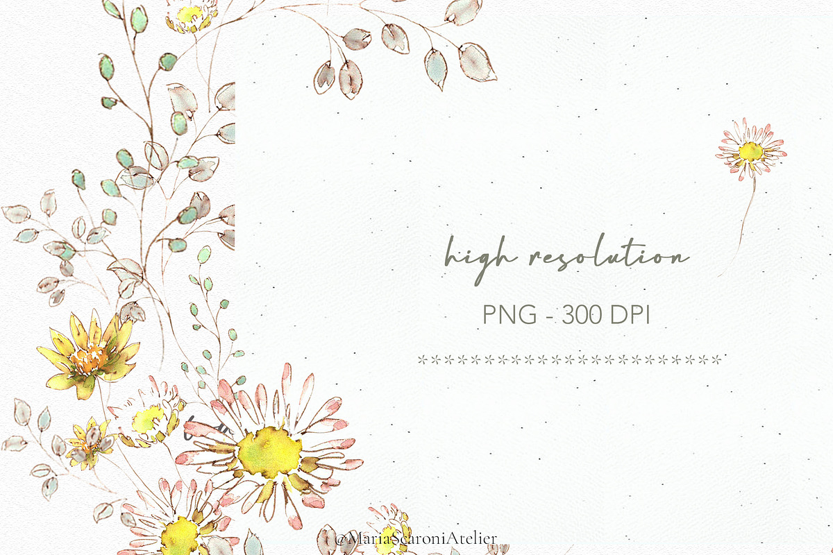 Romantic Watercolor Floral Frames, a Decorative Illustration by MariaScaroniAtelier (Photo 6 of 14)