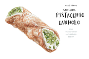 Pistachio Cannoli Watercolor Clipart, a Food Illustration by Kolorata Art (Thumbnail 1 of 3)