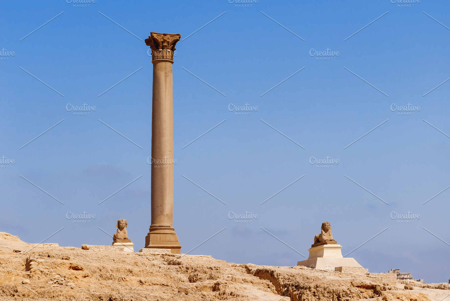 Pompey's Pillar, Alexandria, Egypt, an Architecture Photo by Aksenov_K