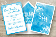 Blue Watercolor Invitation suit, an Invitation Template by Cheremuha (Thumbnail 2 of 10)