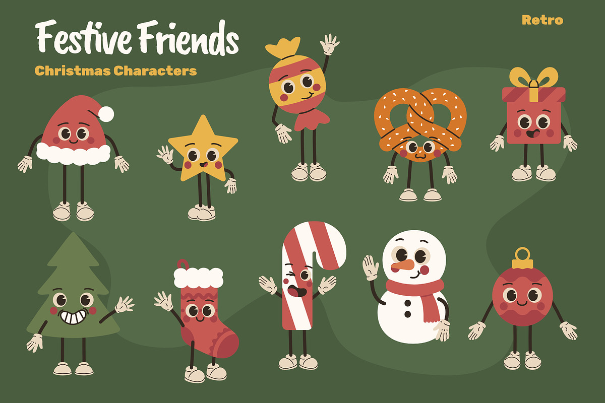 Festive Friends - Vector Bundle, a Seasonal Illustration by moja doodle (Photo 4 of 4)