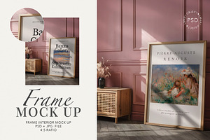 Pink Room Wall Frame Mockup