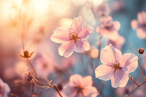 Delicate pink blossoms and flower, a Nature Photo by MistyDay