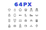 Clothes & Apparel Icons Vol 01, an Outline Icon by Pixel Sauce™ (Thumbnail 3 of 4)