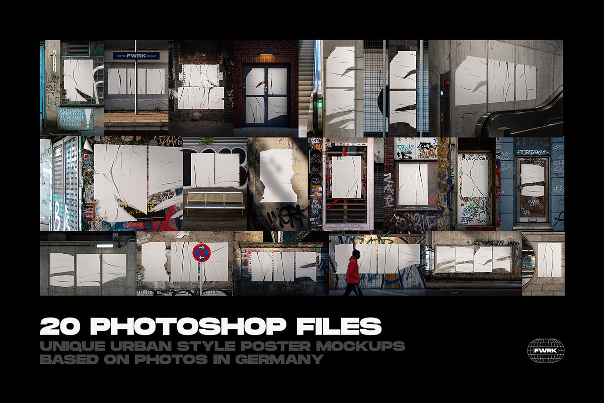 Urban Poster Wall Mockups, a Print Template by FLYERWRK (Photo 4 of 11)
