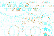 Pink Light Blue Gold Stars, a Texture Illustration by Mia's Graphic Design (Thumbnail 4 of 9)
