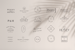 Peony And Honey Modern Logo Kit