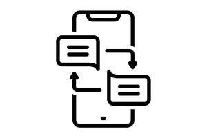 Reply answer black icon, an Outline Icon by Creative priyanka
