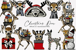 Christmas Deer Clipart, an Illustration by Designworld