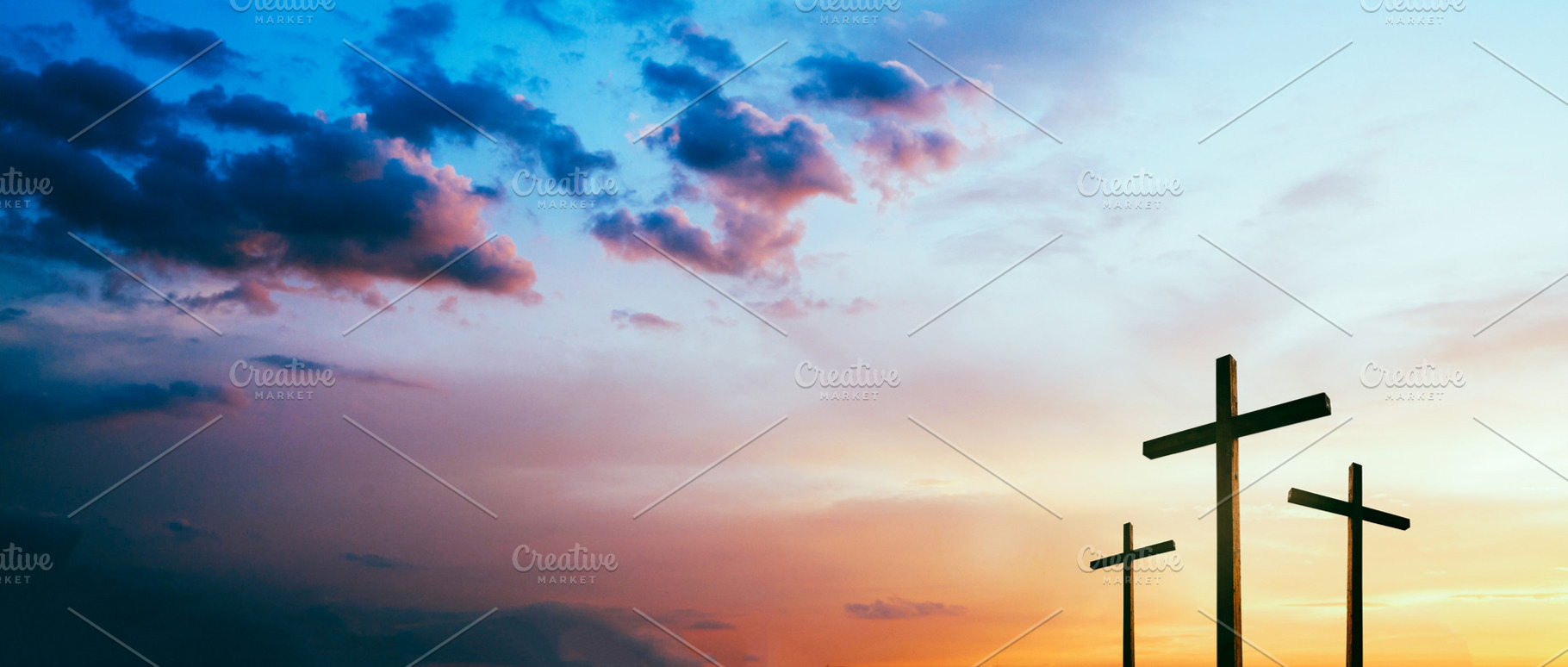 Easter concept.Cross of Jesus Christ, an Abstract Photo by 5max