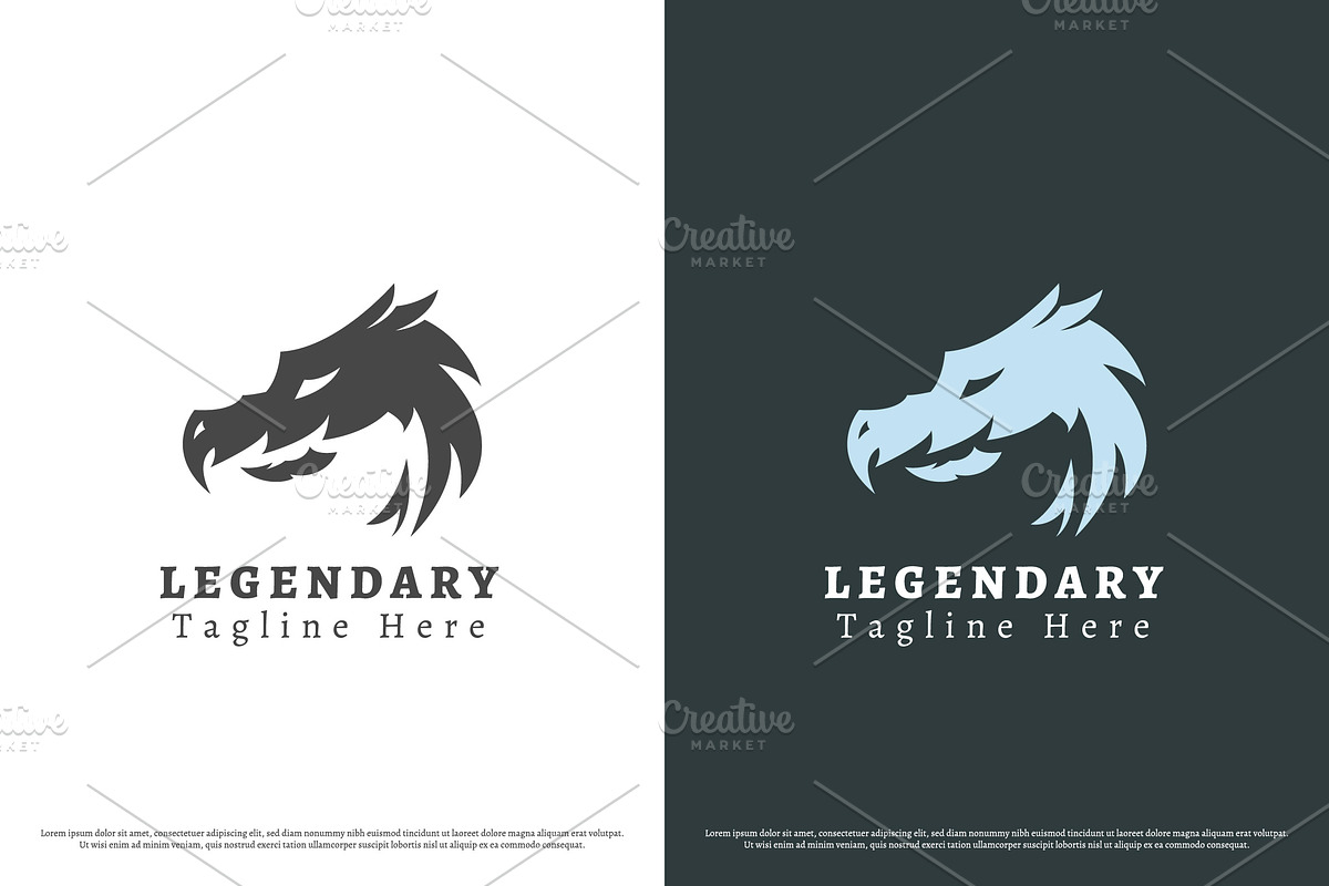 Dragon Head Logo Design Illustration, a Branding & Logo Template by Morvana Crew