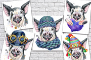 Cute watercolor pig, an Animal Illustration by Watercolor fantasy (Thumbnail 2 of 5)
