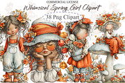 Whimsical Spring Girl Clipart, an Illustration by designcity5 (Thumbnail 1 of 5)