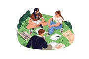 Students' life in university set, an Education Illustration by PaperTrident (Thumbnail 4 of 9)