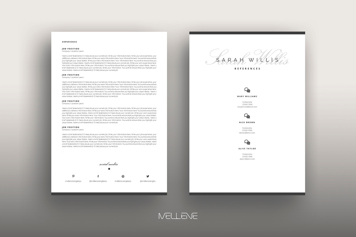 CV / Resume template for MS Word, a Resume Template by Mellene Templates (Photo 2 of 3)