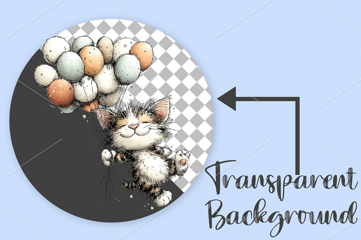 Whimsical Cat Clipart Bundle, an Illustration by Canvas Craft (Photo 2 of 7)