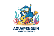 Aqua Penguin Logo, an Animal Illustration by Izdihaar_Studio (Thumbnail 2 of 3)