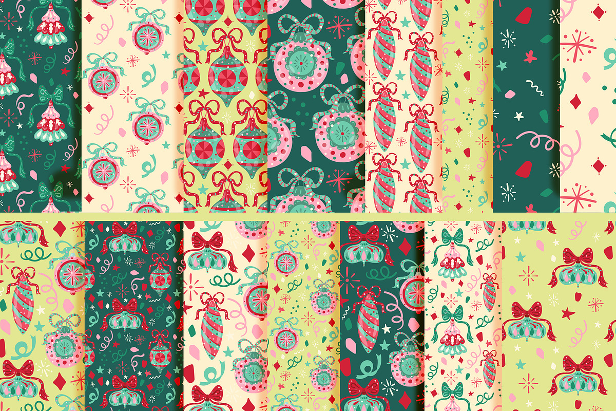 Christmas ornaments confetti pattern, a Pattern Graphic by Carpet Tapete Pretzel (Photo 2 of 11)