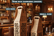 Wooden Wine Box Laser Cut Templates, a Graphic by AtacanDigital (Thumbnail 8 of 8)