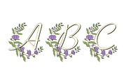 Floral Lavender Alphabet Monogram, an Illustration by Stellalunarts (Thumbnail 1 of 3)