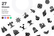 Ocean Icons Set - Glyph, a Solid Icon by Kmg Design (Thumbnail 1 of 2)