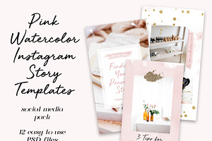 12 Pink Instagram Story Templates