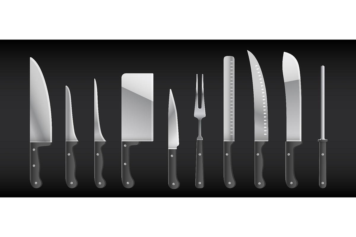 Knife, collection. Meat cutting, a Food Illustration by Foxys Graphic (Photo 1 of 3)