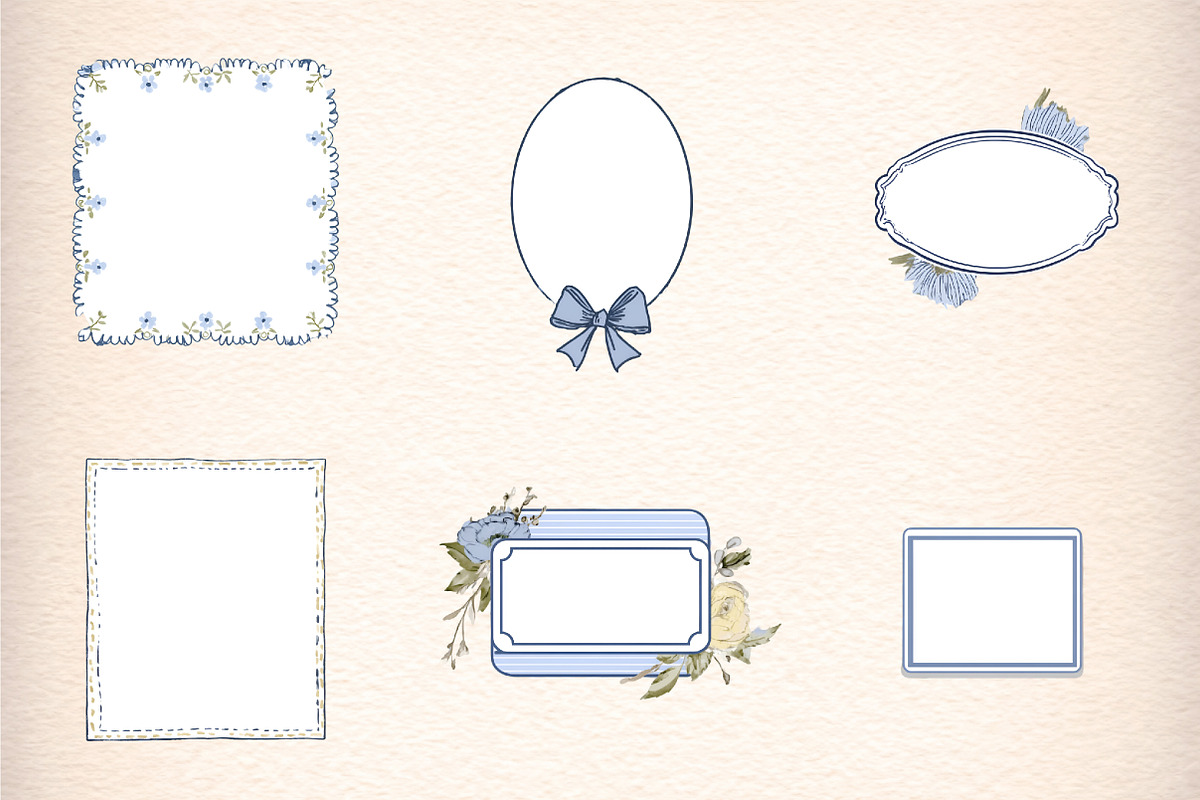 Cottage Dreams Patterns Frames Bow, an Illustration by Digital Artistic99 (Photo 2 of 8)