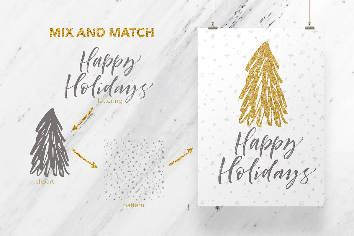 Christmas lettering collection., an Illustration by Asya Mix (Photo 10 of 13)