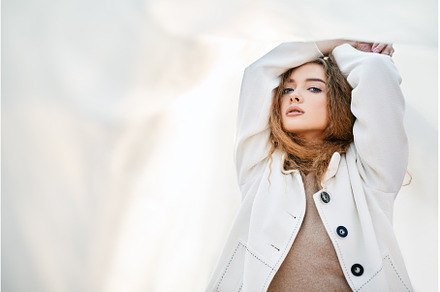 Young attractive woman in white, a Beauty & Fashion Photo by Gladkov photography