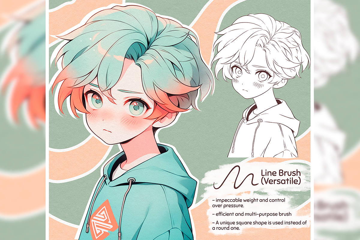 Soft LineArt Brushes for Procreate, a Brush Add-On by Disyukov (Photo 2 of 8)