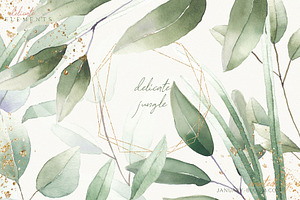 Watercolour Luxury Foliage Gold Leaf