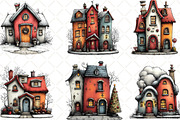 Christmas Whimsical House Clipart, an Illustration by Black Bird Studio (Thumbnail 6 of 6)