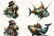 Underwater Sea Steampunk Animals, an Animal Illustration by Design Scotch (Thumbnail 8 of 10)