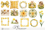 100 watercolour daffodil clip art, a Seasonal Illustration by Poppy Lane Studio (Thumbnail 3 of 12)