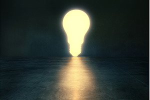 Glowing light bulb in dark empty, an Abstract Photo by Gladkov photography