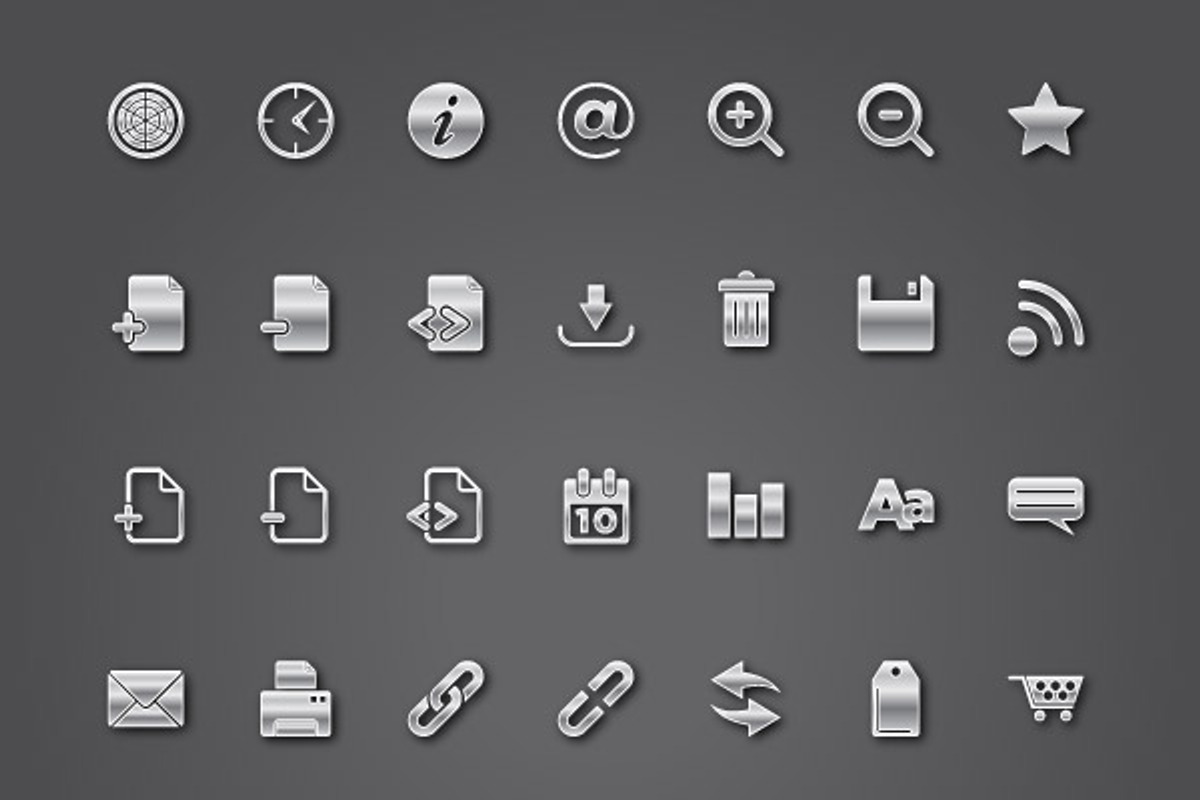 Modern Metallic Vector Icons Pack 1, an Icon by Design Panoply
