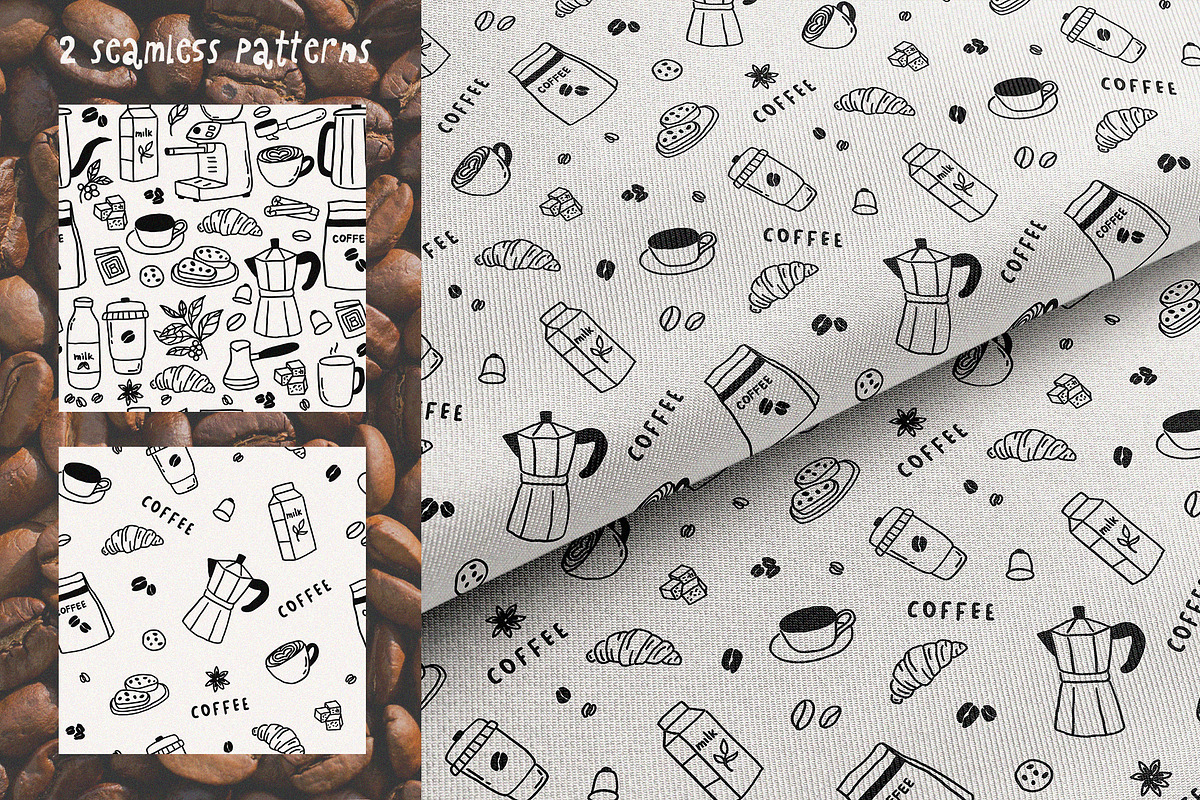 COFFEE BREAK whimsical line art set, a Food Illustration by Madiwaso (Photo 7 of 9)