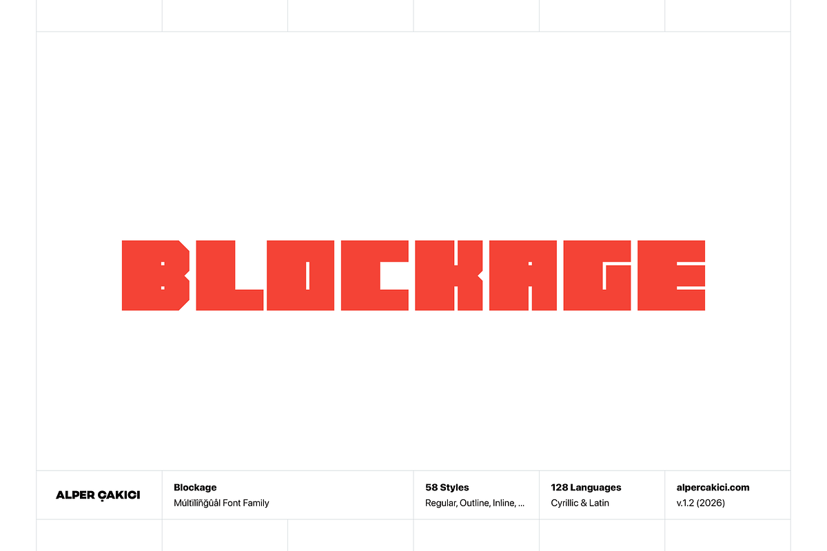 Blockage Block-Style Typeface, a Sans Serif Font by alpercakici (Photo 1 of 15)