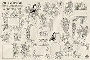 Tropical floral line art + Procreate, a Decorative Illustration by Skliarova (Thumbnail 4 of 4)