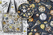 Space Doodle Seamless Patterns, a Pattern Graphic by BALABOLKA (Thumbnail 4 of 8)