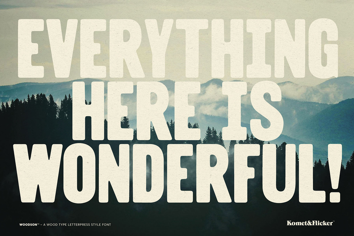 Woodson - A Wood Type Style Font, a Font by Komet & Flicker (Photo 12 of 15)