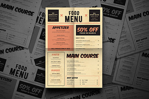 Retro Food Menu