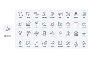 Education online learning icons, an Education Illustration by Lemberg Vector