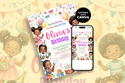 Black Kids Birthday Invitation, an Invitation Template by M9 Design (Thumbnail 2 of 4)