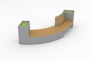 3D Model Bench Park 9