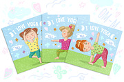 Cute girls in yoga poses. Vector, a Graphic by natamastery (Thumbnail 5 of 6)