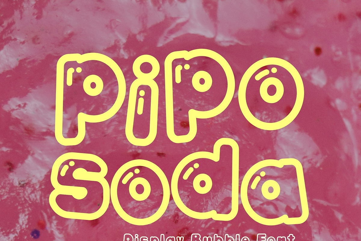 Retro Bubble Display Font-Pipo Soda, a Handwritten Font by ZoloDesignHub (Photo 7 of 9)