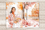 Pink Autumn Junk Journal Paper, a Seasonal Illustration by GlamArtZhanna (Thumbnail 8 of 10)